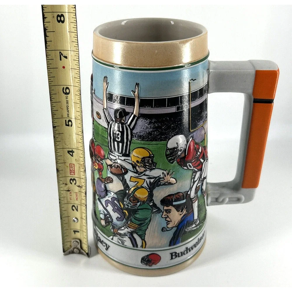Vintage Budweiser Beer Mug Stein 1990‎ Football Sports Series Gridiron Legacy